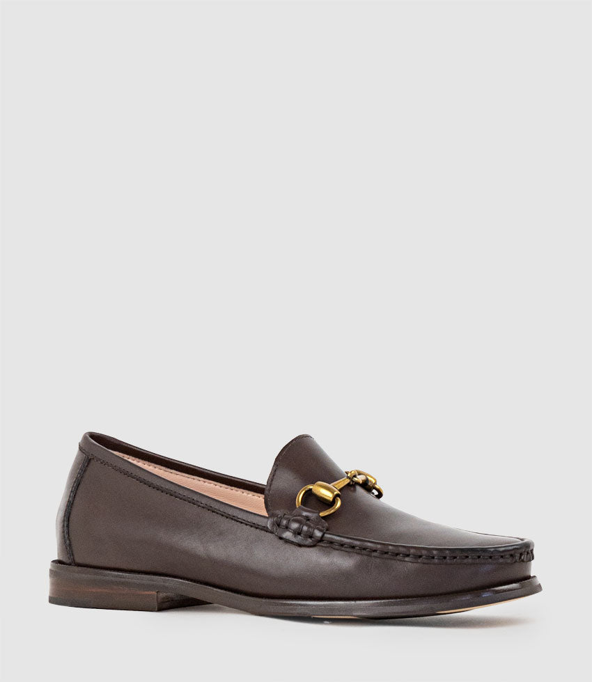 HARLYN Penny Loafer with Horsebit in Brown Calf - Edward Meller