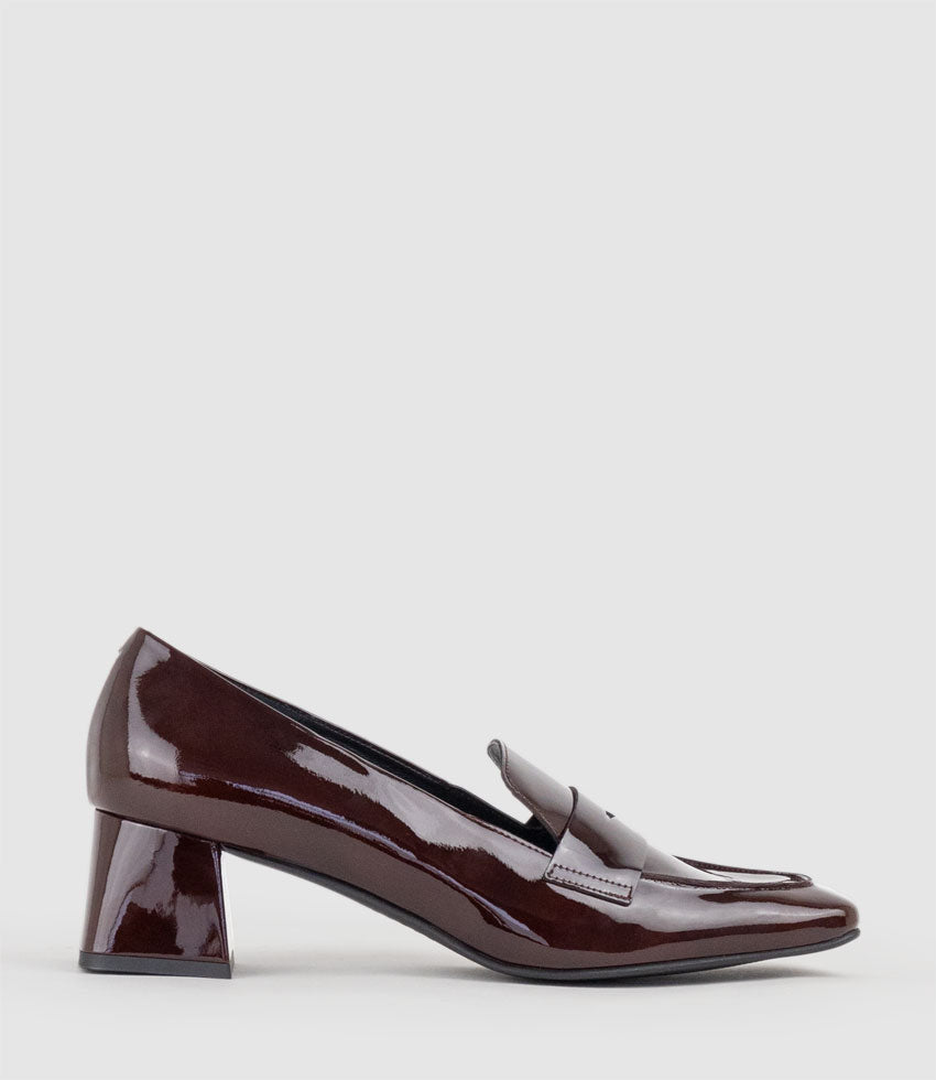 HARRIET45 Loafer on Heel in Wine Patent