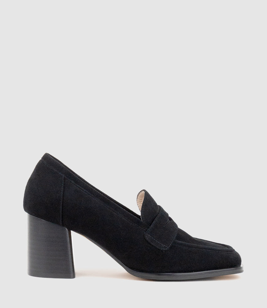 HAZEL65 Albert Throat Pump in Black Suede - Edward Meller