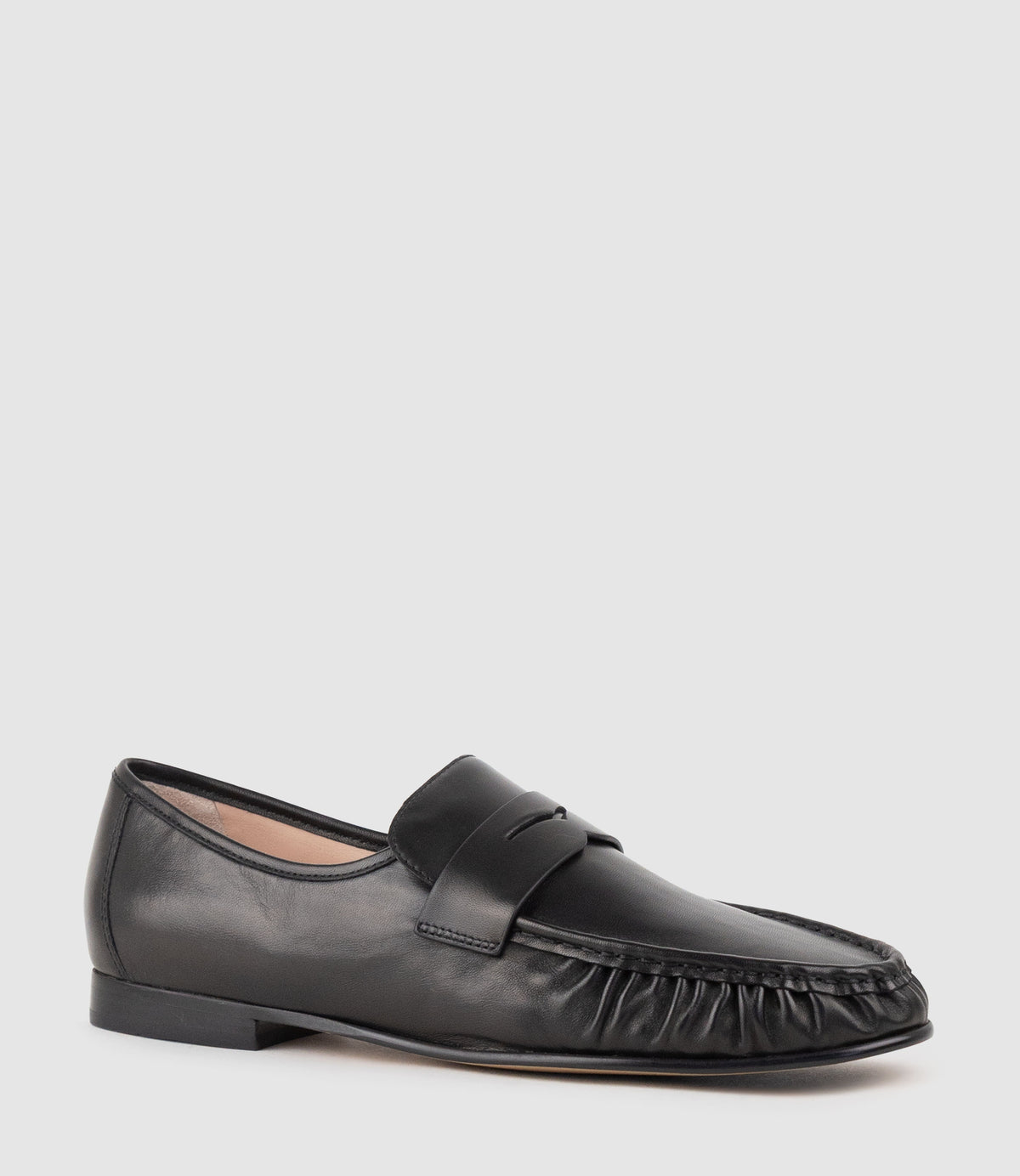 HYPER Ruched Moccasin in Black - Edward Meller