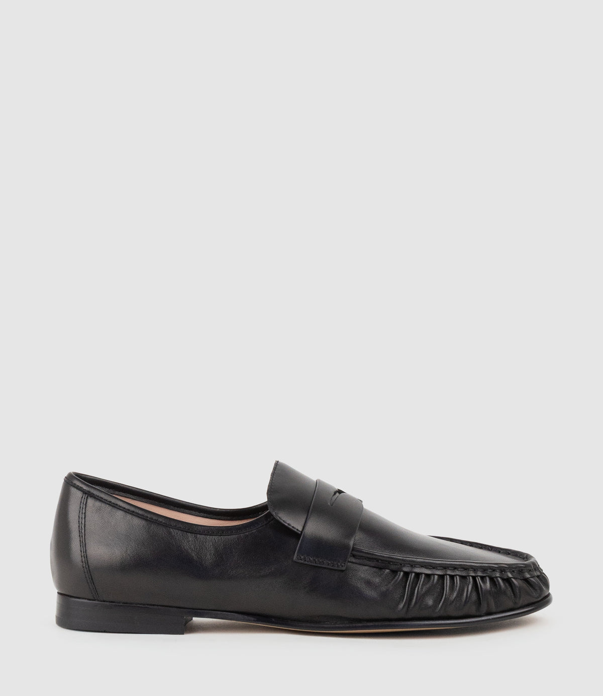HYPER Ruched Moccasin in Black - Edward Meller