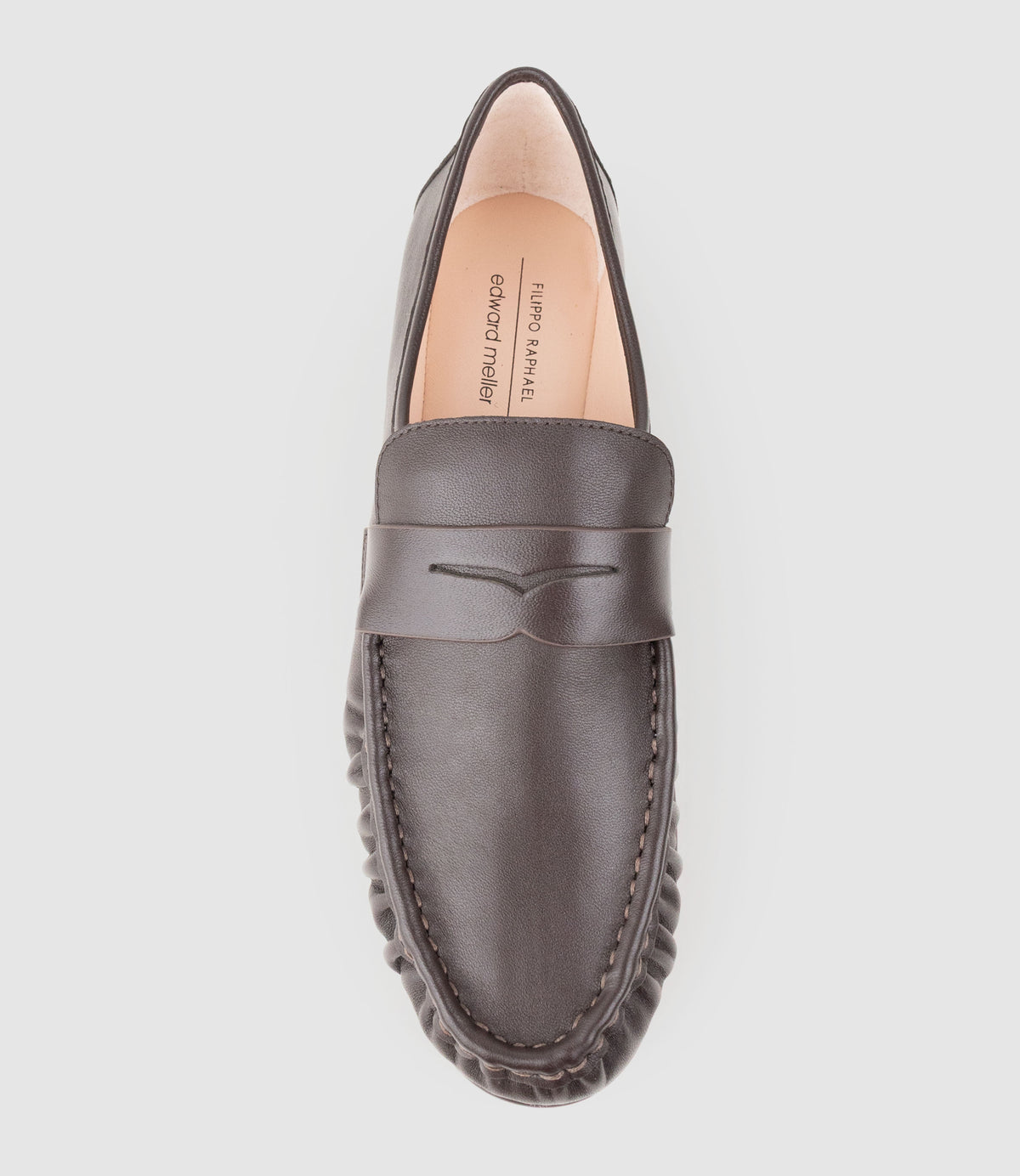 HYPER Ruched Moccasin in Chocolate - Edward Meller