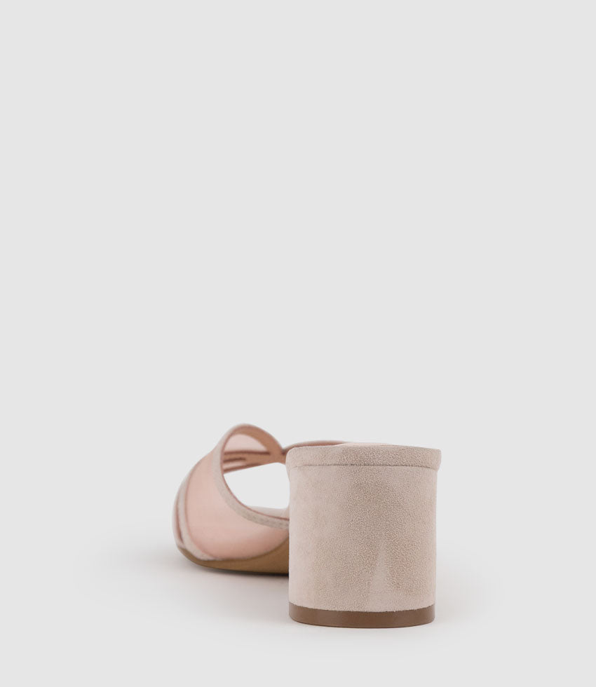 IALA55 Mesh Front Slide in Blush Suede - Edward Meller