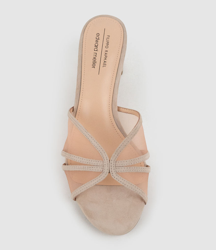 IALA55 Mesh Front Slide in Blush Suede - Edward Meller