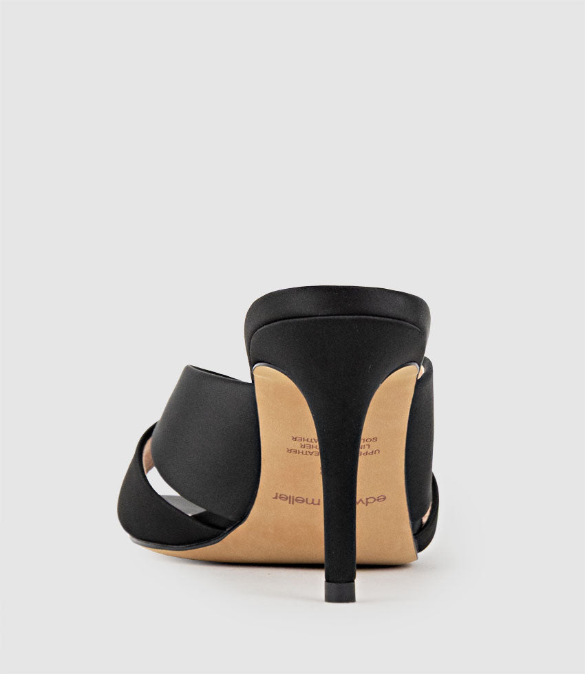 ILYANA80 Crossover Slide in Black Satin - Edward Meller