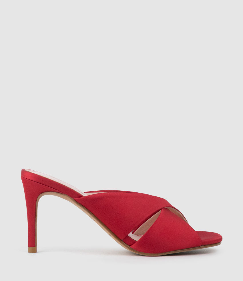 ILYANA80 Crossover Slide in Red Satin - Edward Meller