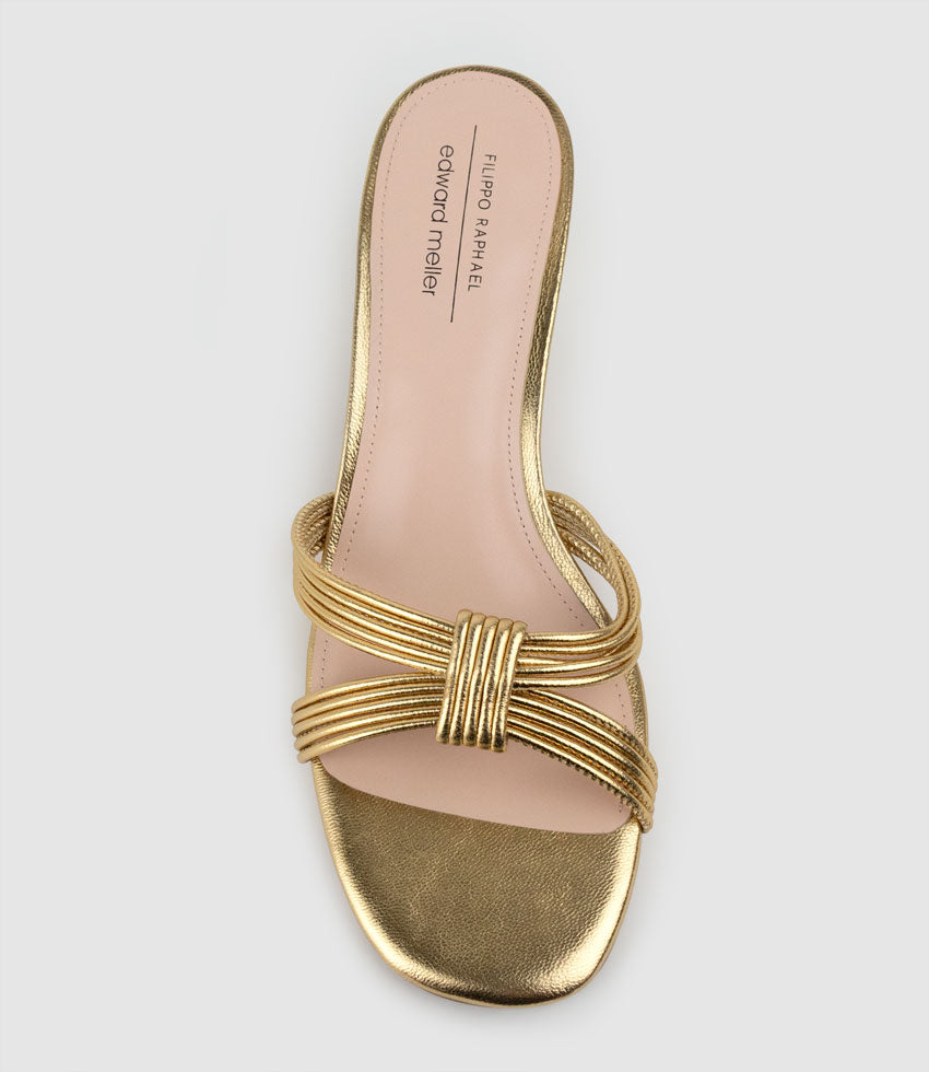 IMALI50 Gathered Knot Slide in Gold