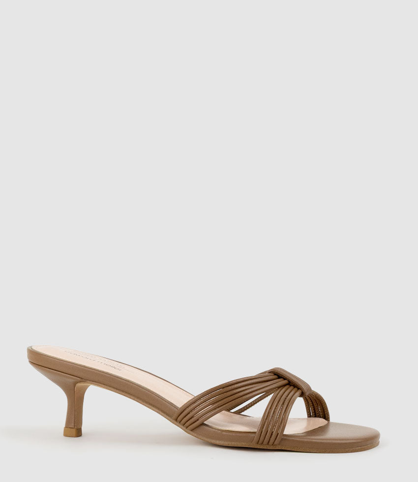 IMALI50 Gathered Knot Slide in Tan