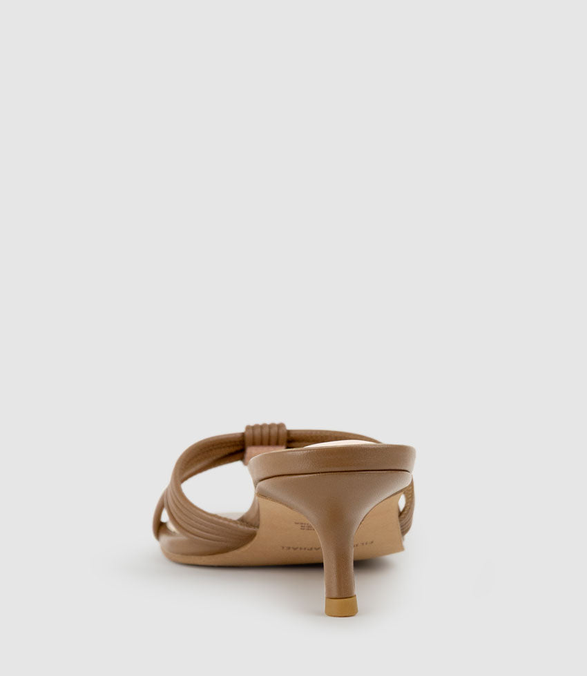 IMALI50 Gathered Knot Slide in Tan