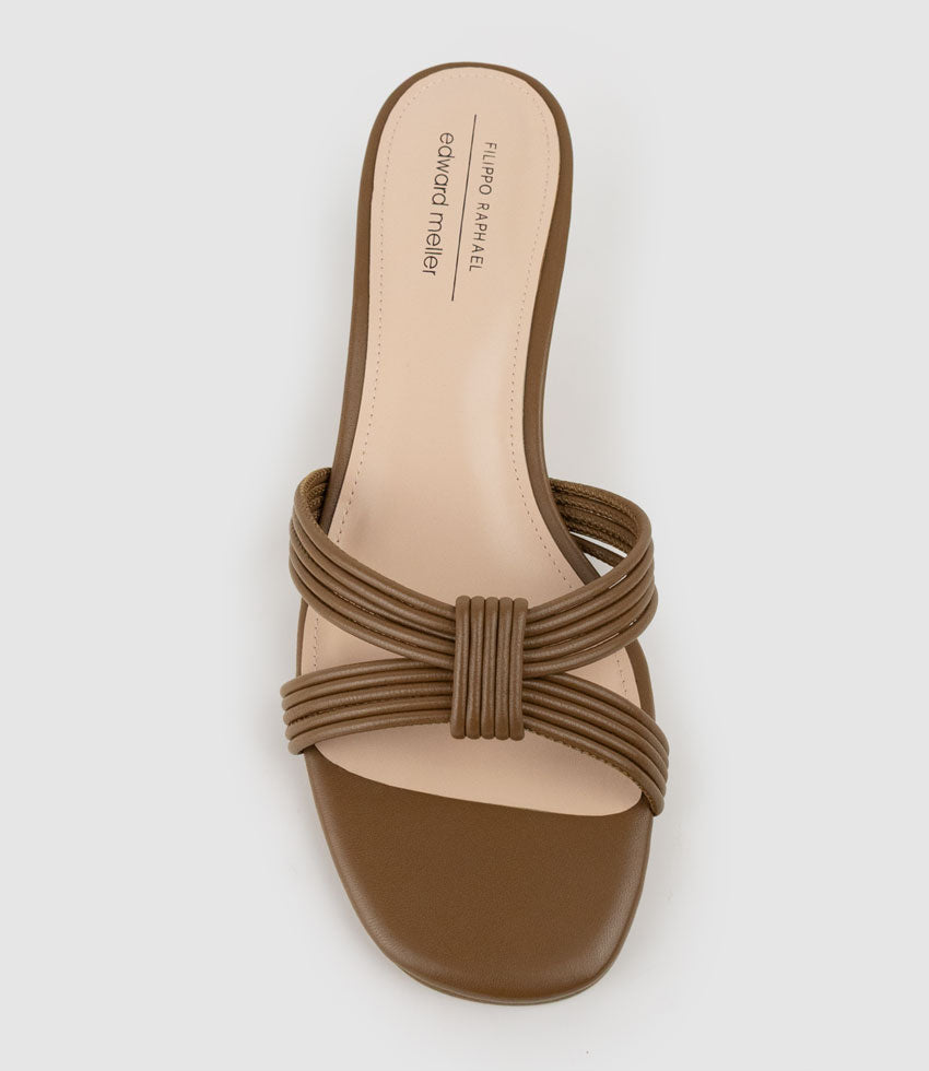 IMALI50 Gathered Knot Slide in Tan