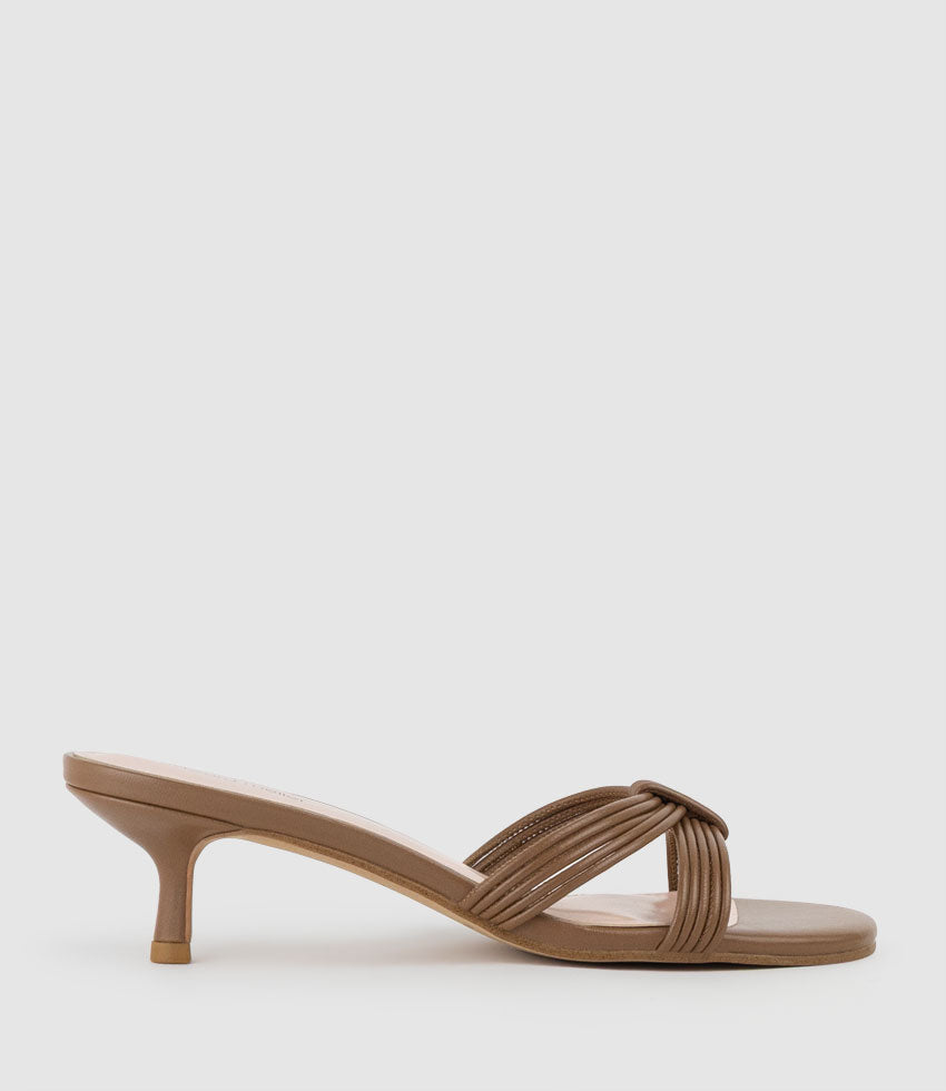 IMALI50 Gathered Knot Slide in Tan