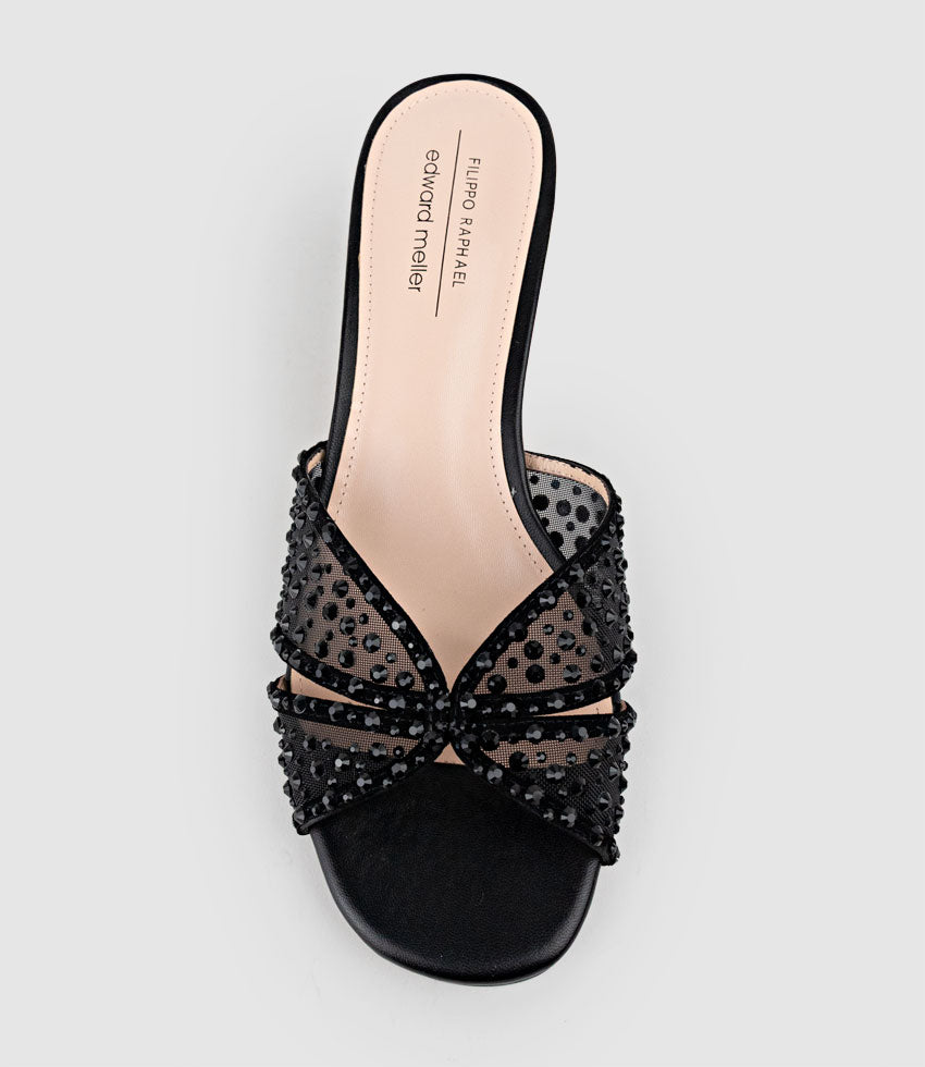 IMOGEN50 Bejewelled Slide in Black