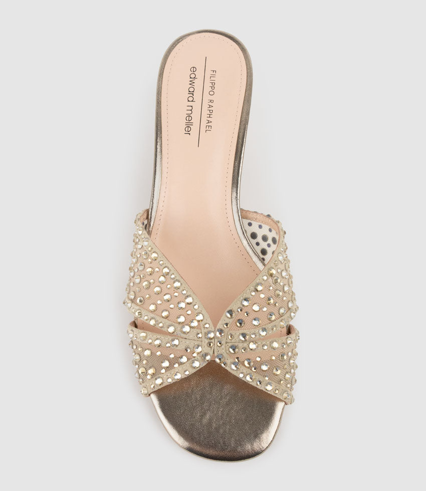 IMOGEN50 Bejewelled Slide in Rosegold