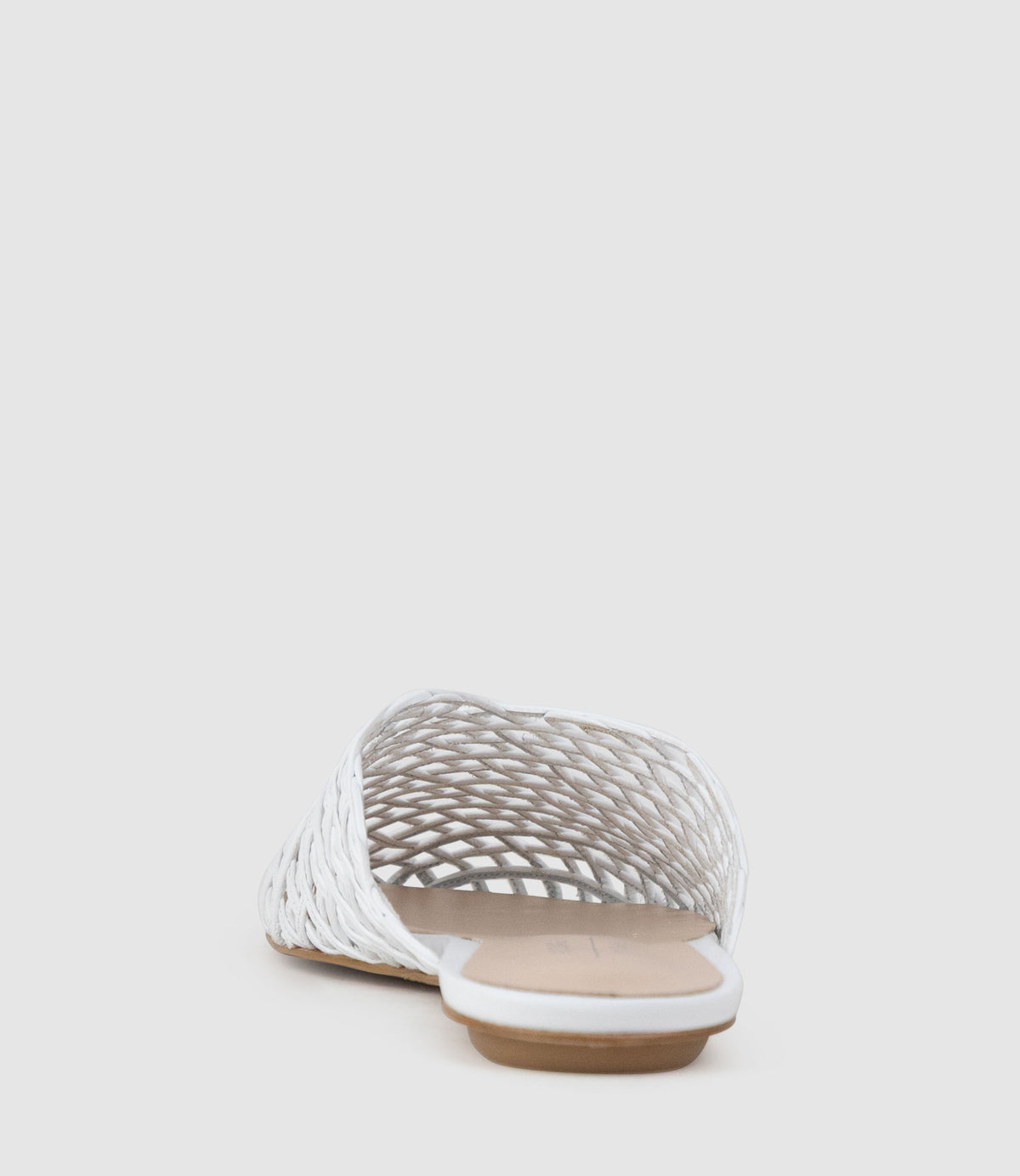 INDOLA Closed Toe Lattice Slide in White