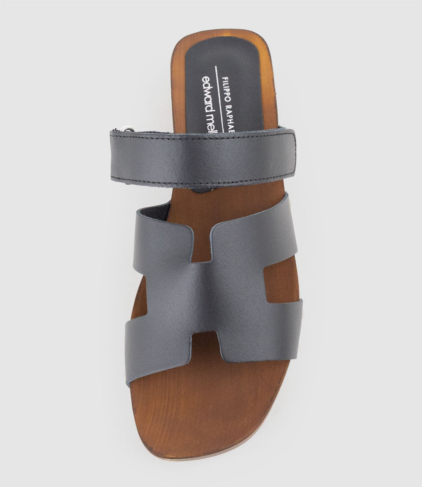 IRANA Clog Style Slide in Black - Edward Meller