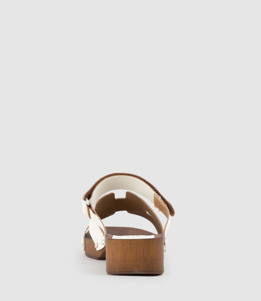 IRANA Clog Style Slide in White - Edward Meller