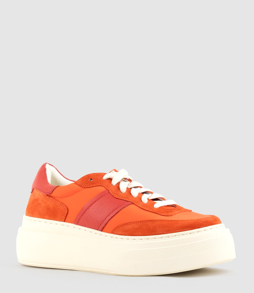 JASPER Retro Platform Sneaker in Orange Combo - Edward Meller