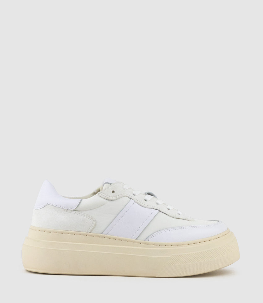 JASPER Retro Platform Sneaker in White - Edward Meller