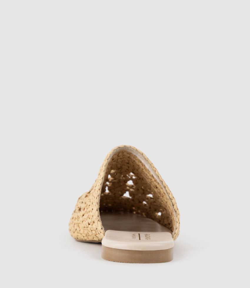 KAITLYN Raffia Closed Toe Slide in Beige