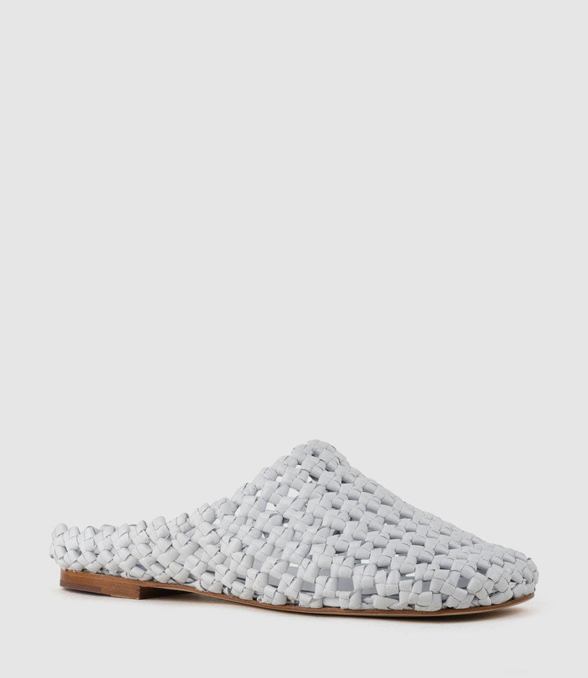 KALANI Woven Closed Toe Slide in White