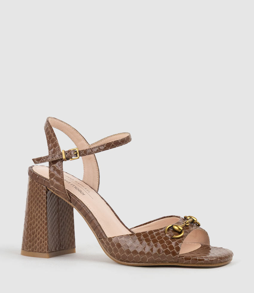 KATO85 Sandal with Horsebit in Tan Snake - Edward Meller