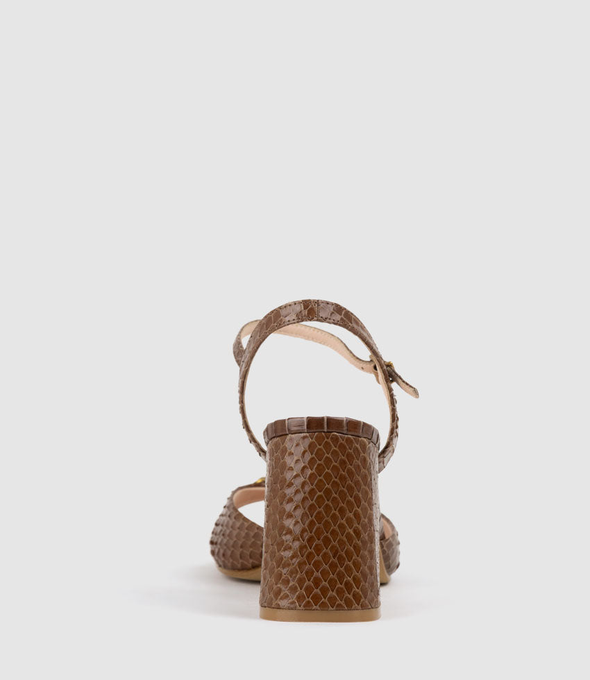 KATO85 Sandal with Horsebit in Tan Snake - Edward Meller