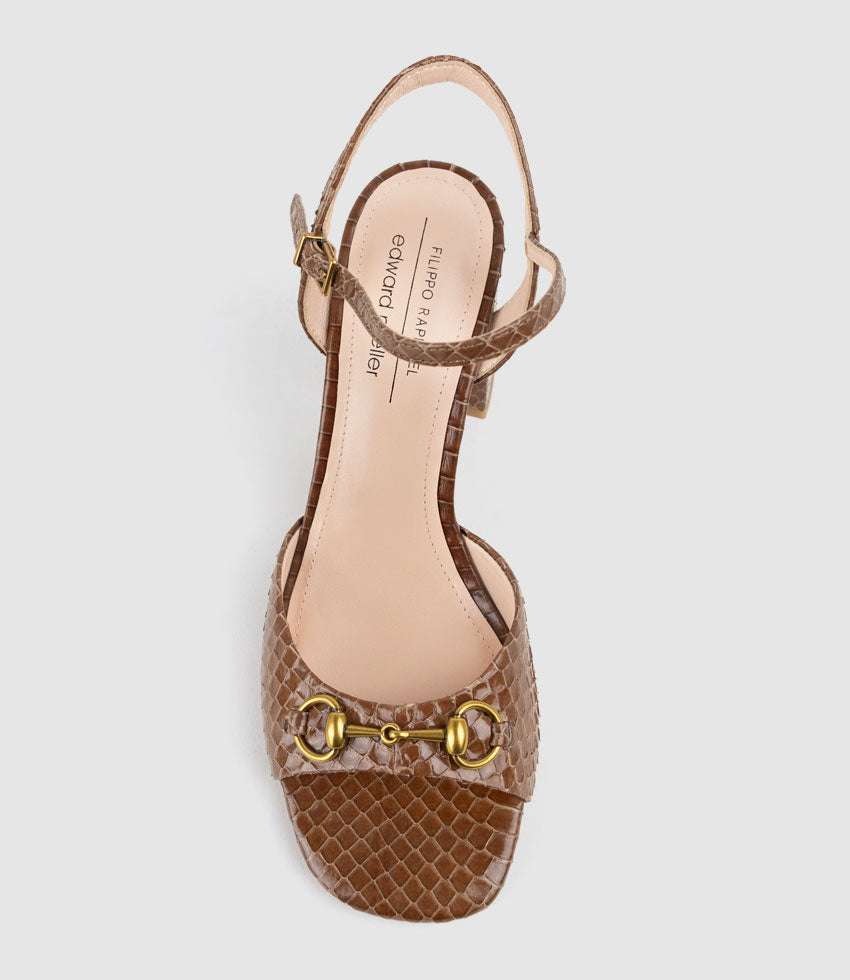KATO85 Sandal with Horsebit in Tan Snake - Edward Meller