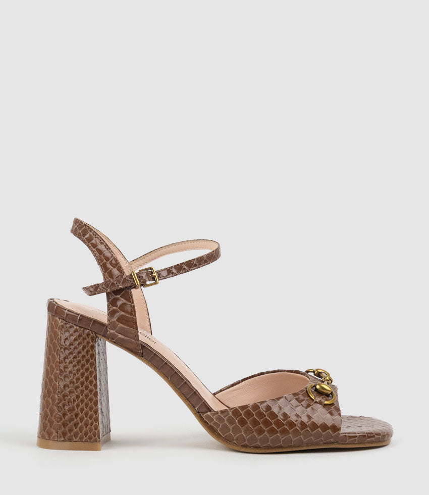 KATO85 Sandal with Horsebit in Tan Snake - Edward Meller