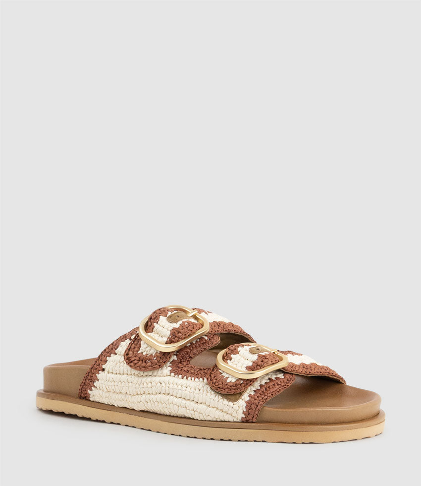 KROSS Woven Slide on Unit in Tan - Edward Meller