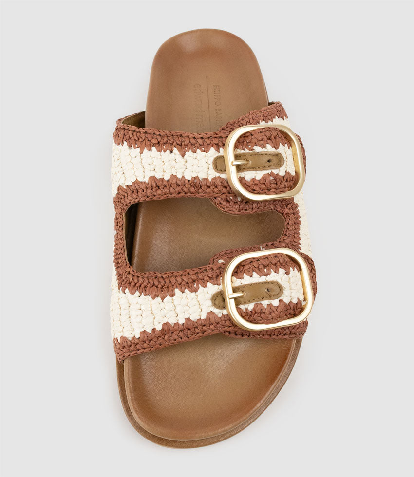 KROSS Woven Slide on Unit in Tan - Edward Meller