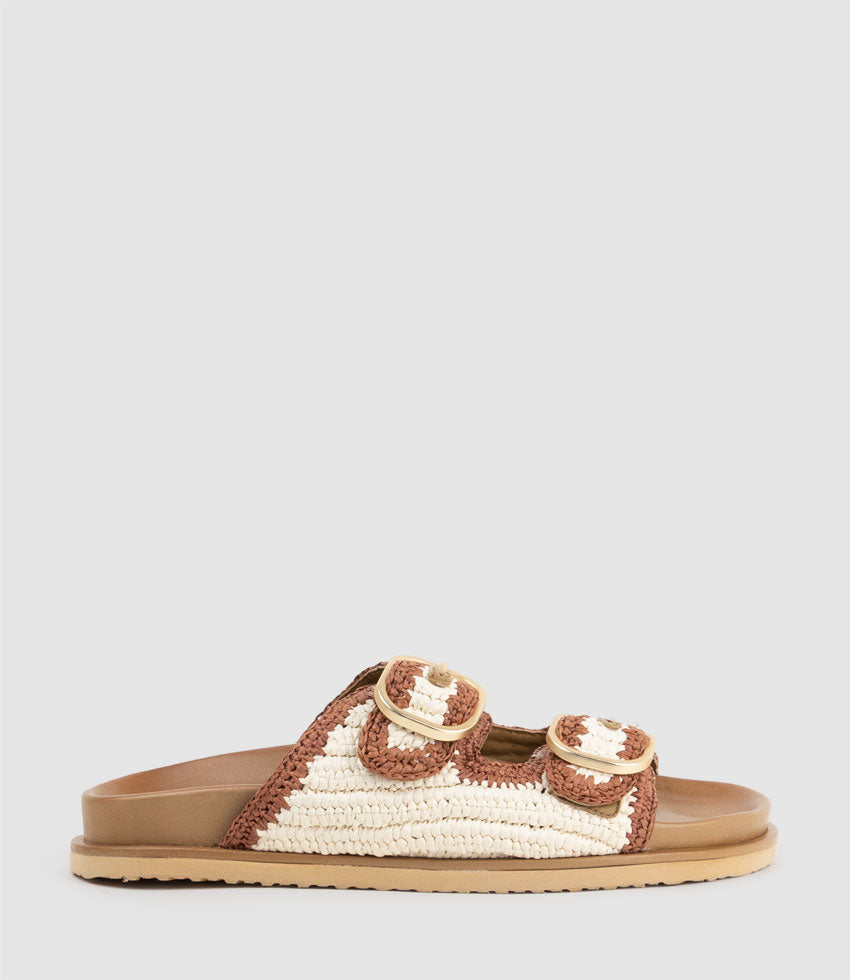 KROSS Woven Slide on Unit in Tan - Edward Meller