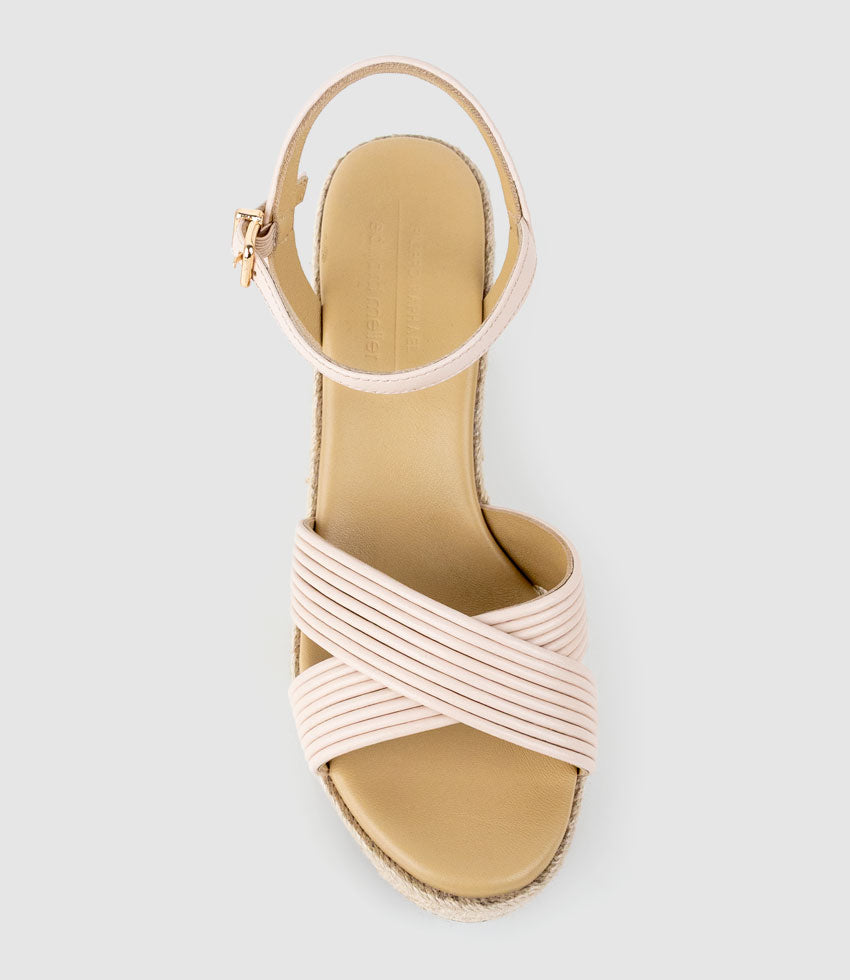 LASSO80 Tubed Strap Espadrille in Shell - Edward Meller