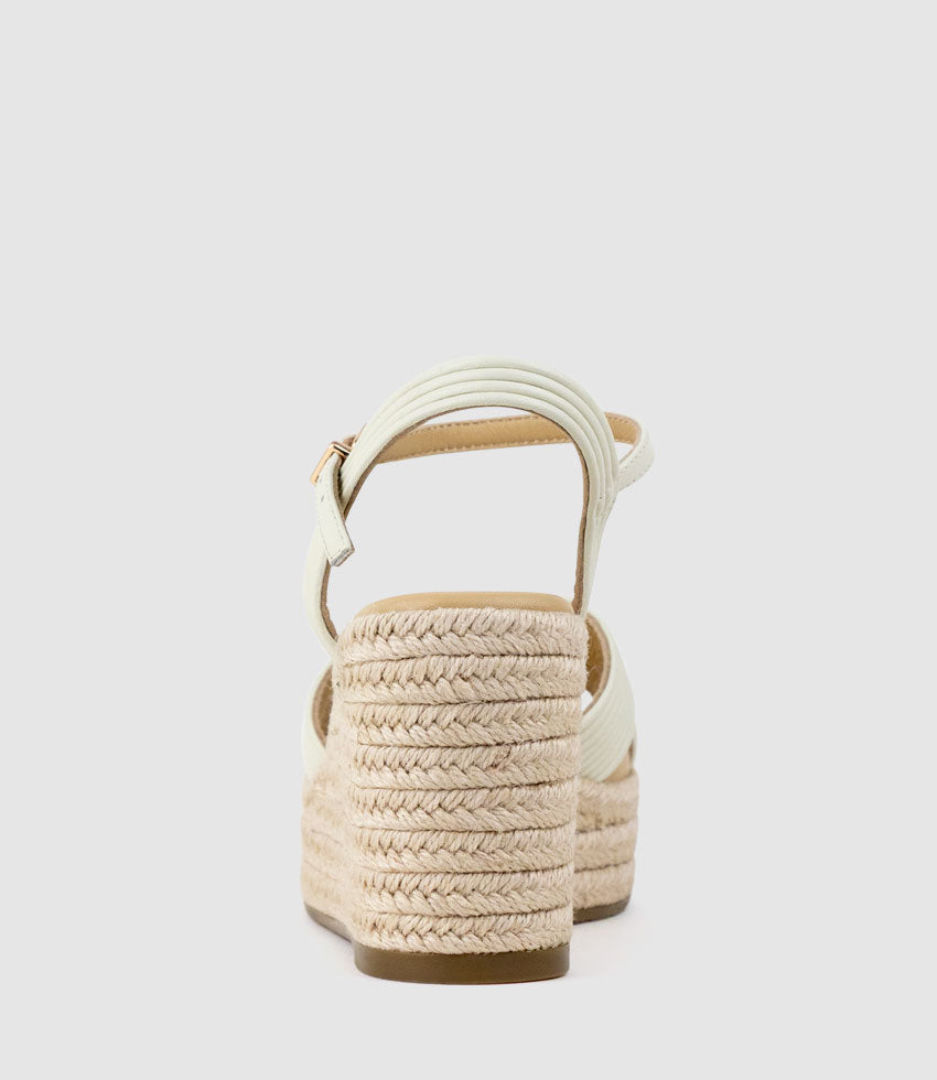 LASSO80 Tubed Strap Espadrille in Offwhite - Edward Meller