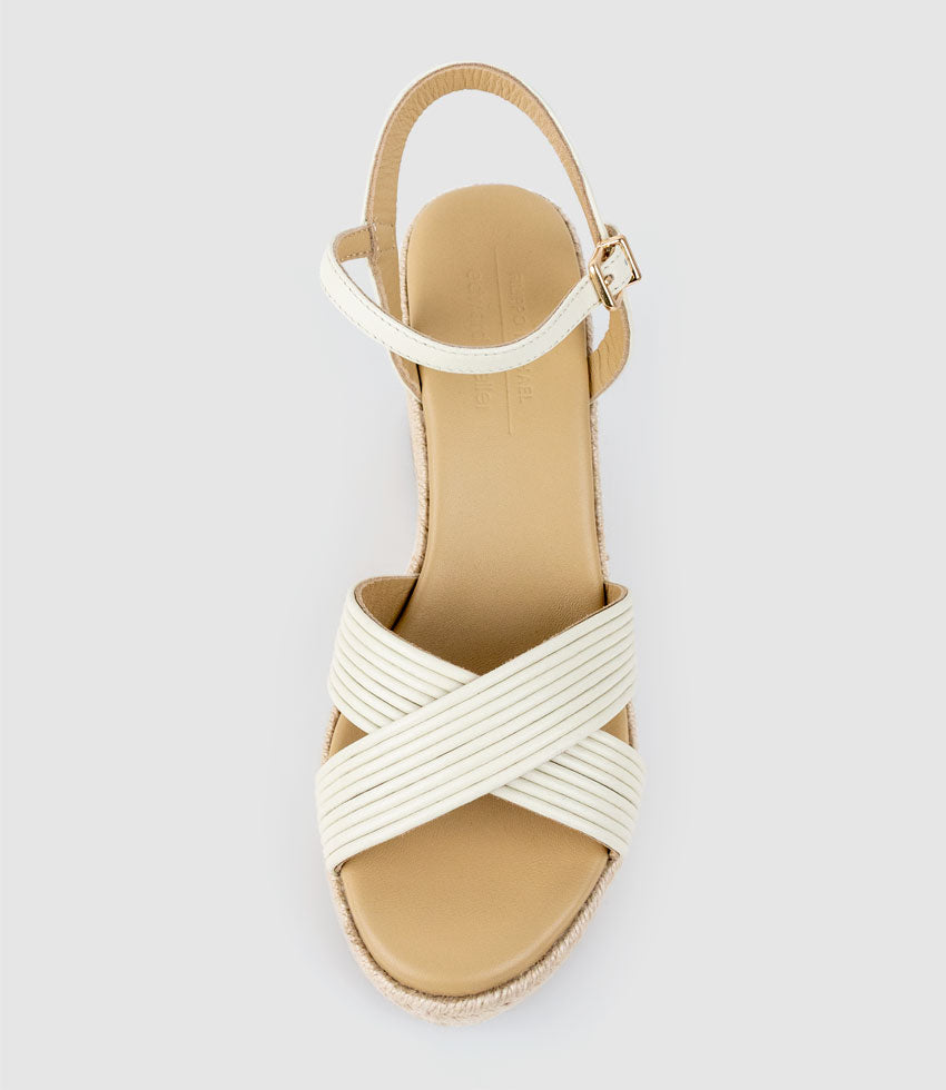LASSO80 Tubed Strap Espadrille in Offwhite - Edward Meller