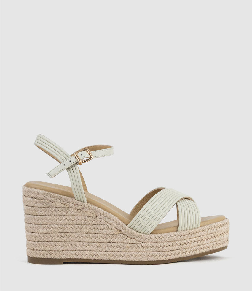 LASSO80 Tubed Strap Espadrille in Offwhite - Edward Meller