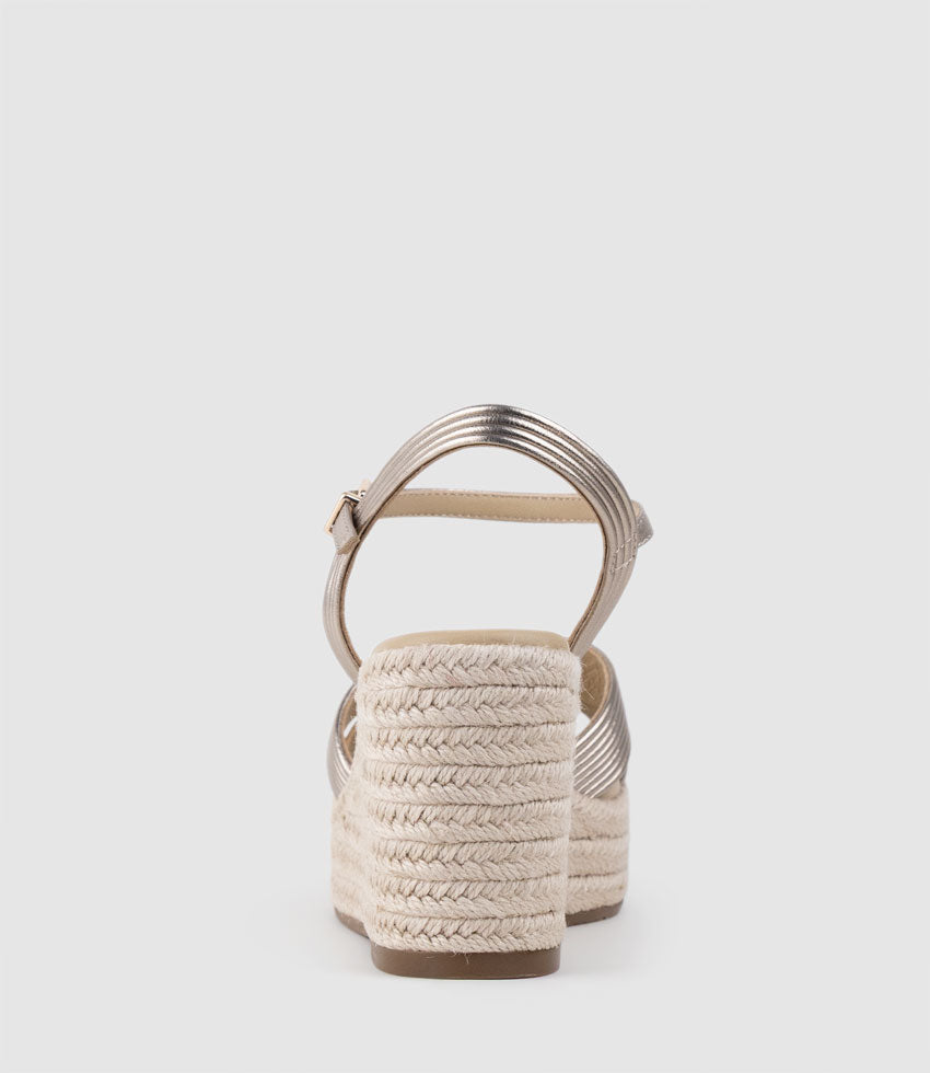 LASSO80 Tubed Strap Espadrille in Rosegold - Edward Meller