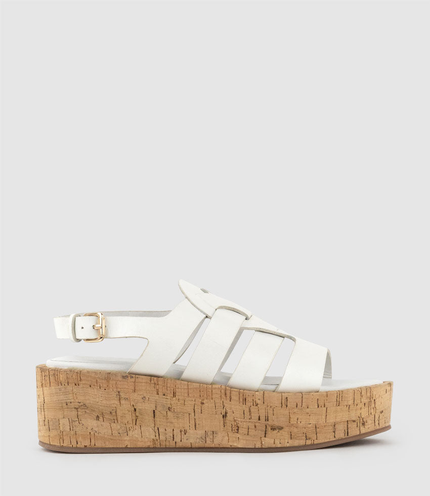 LYNARA Strappy Sandal on Unit in White  - Edward Meller