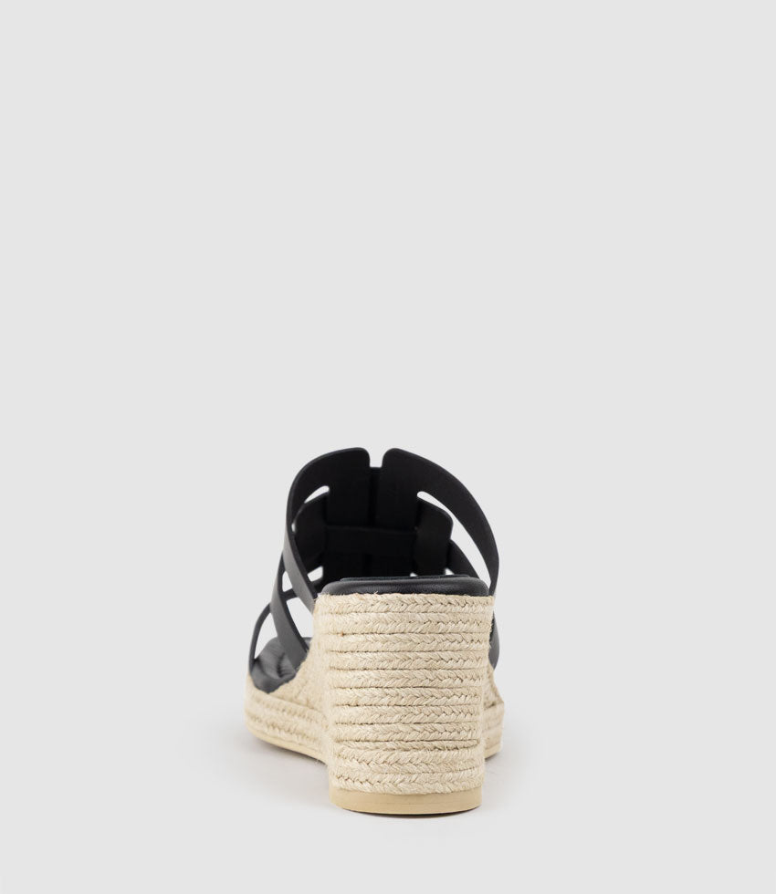 MADERE Square Toe Slide Espadrille in Black - Edward Meller