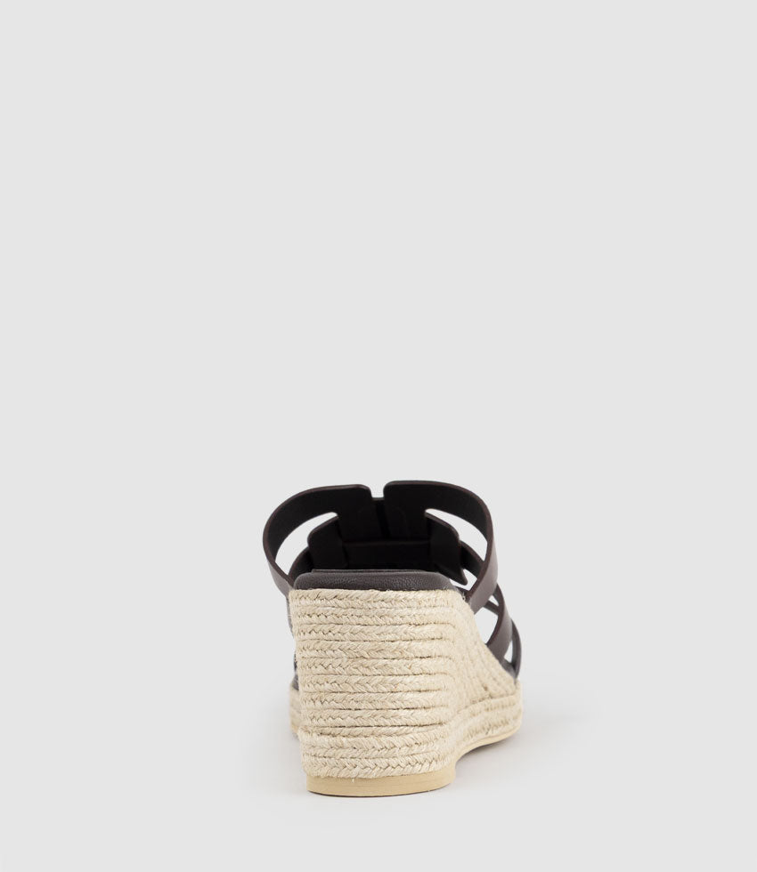 MADERE Square Toe Slide Espadrille in Brown - Edward Meller