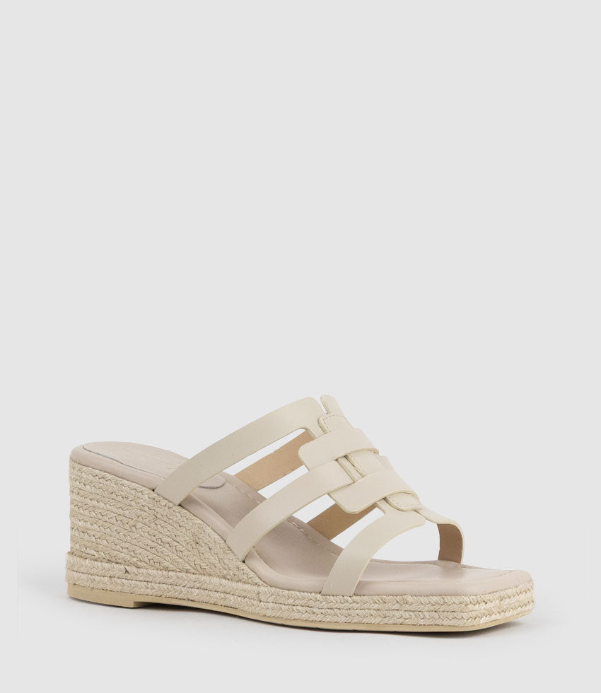 MADERE Square Toe Slide Espadrille in Natural - Edward Meller