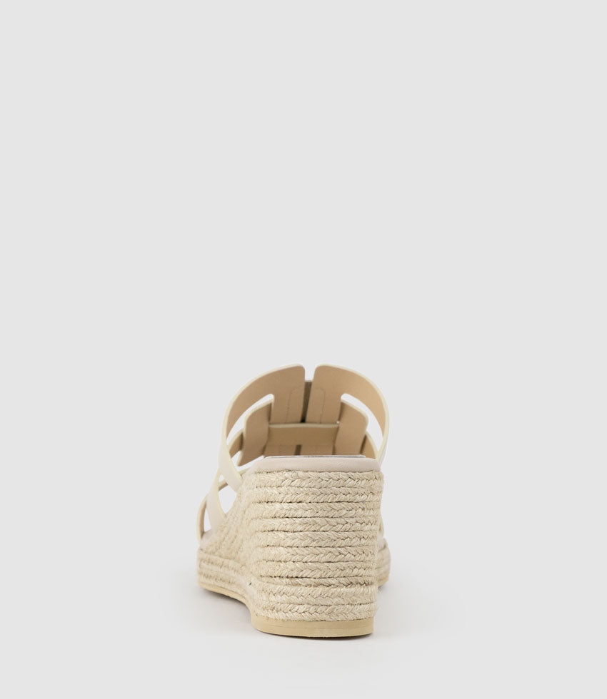 MADERE Square Toe Slide Espadrille in Natural - Edward Meller