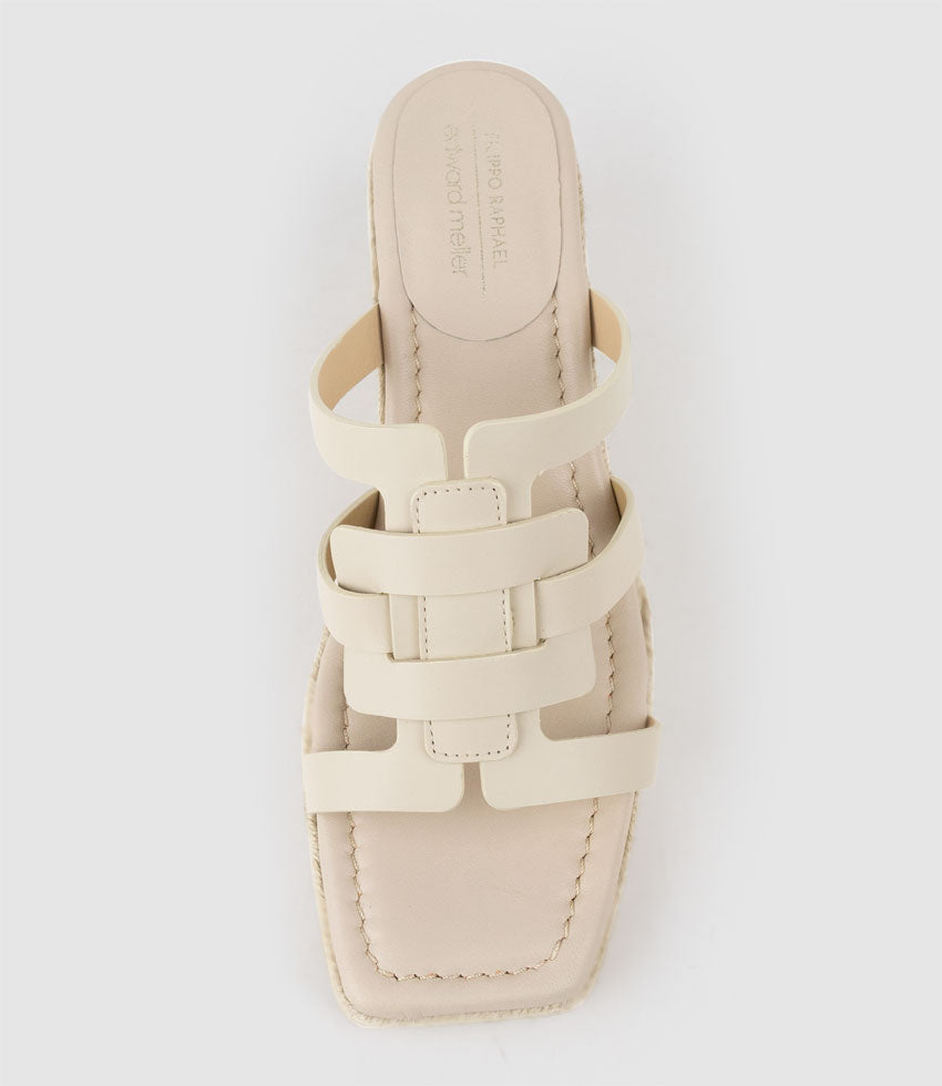 MADERE Square Toe Slide Espadrille in Natural - Edward Meller