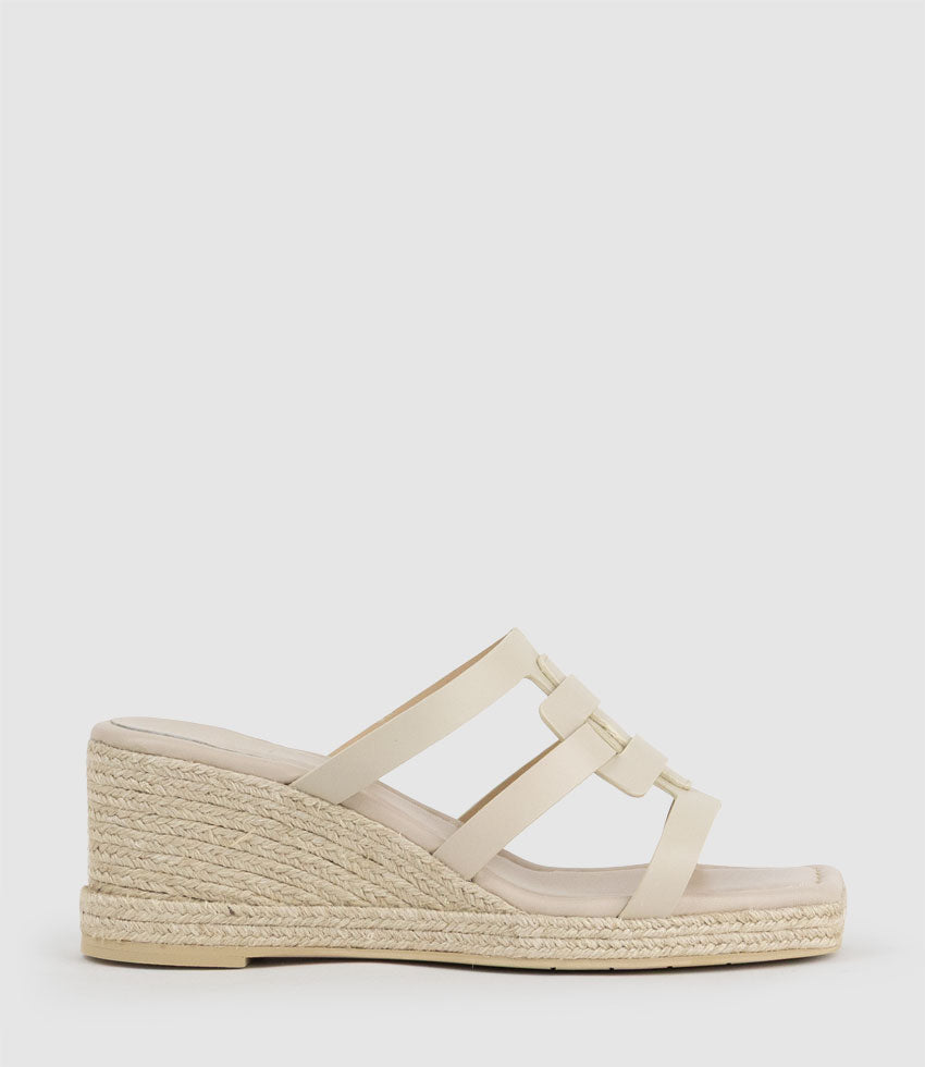 MADERE Square Toe Slide Espadrille in Natural - Edward Meller
