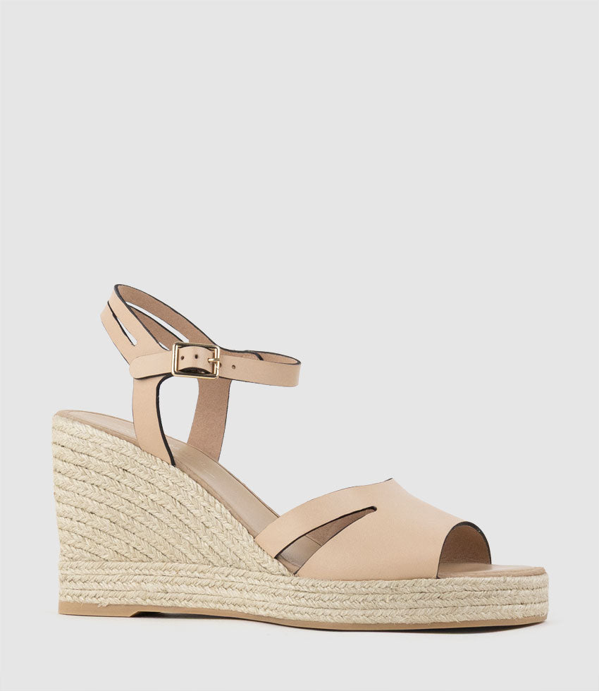 MAHALIA Open Toe Sandal Espadrille in Dune - Edward Meller