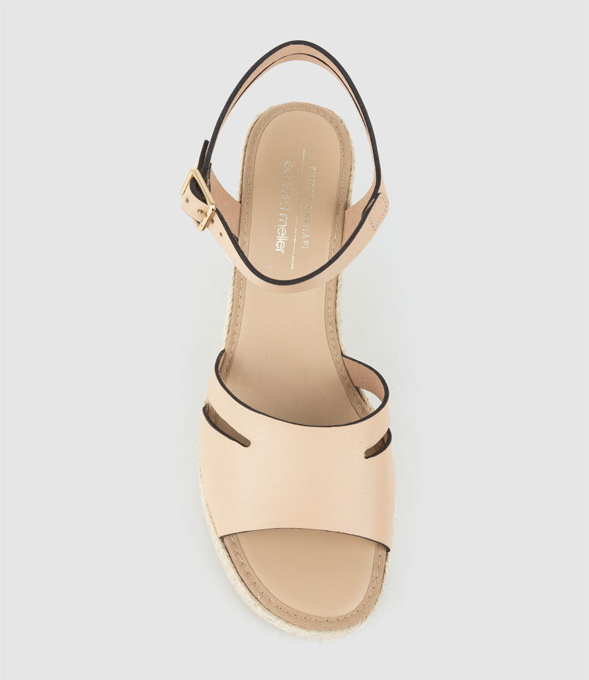 MAHALIA Open Toe Sandal Espadrille in Dune - Edward Meller
