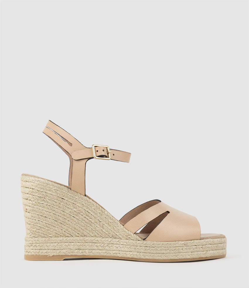 MAHALIA Open Toe Sandal Espadrille in Dune - Edward Meller
