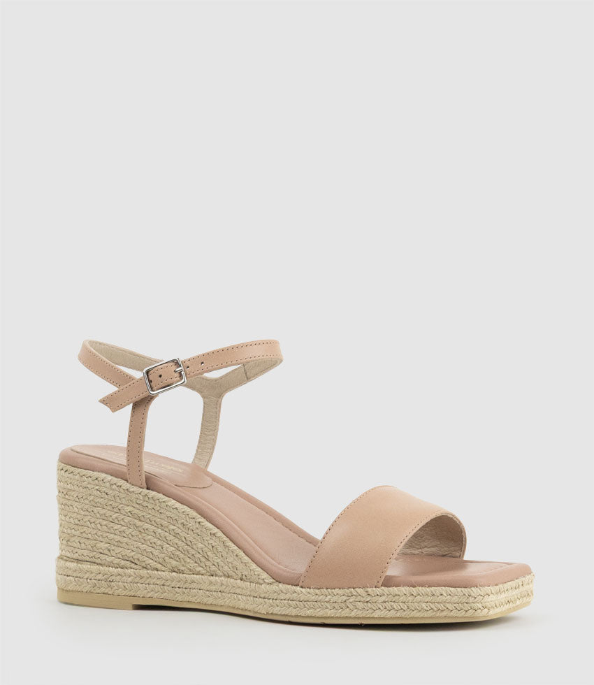 MARILYN Square Toe Sandal Espadrille in Nude - Edward Meller