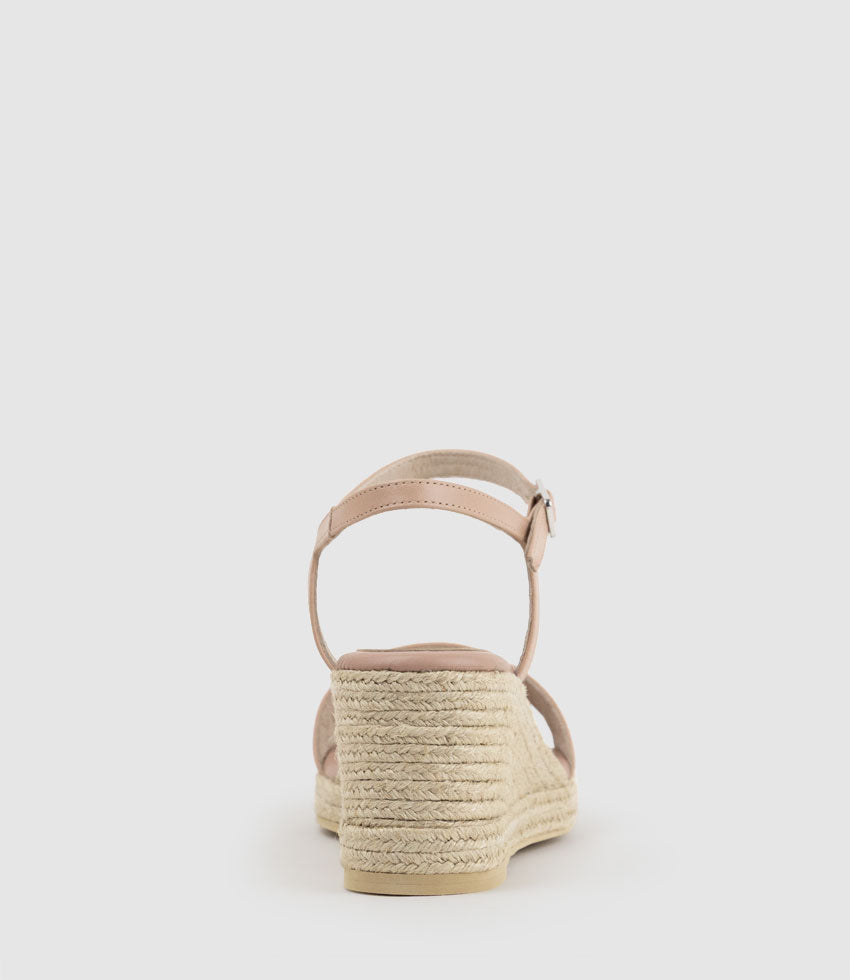 MARILYN Square Toe Sandal Espadrille in Nude - Edward Meller