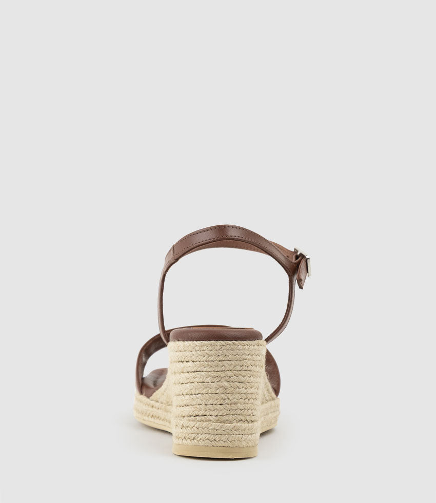 MARILYN Square Toe Sandal Espadrille in Tan - Edward Meller