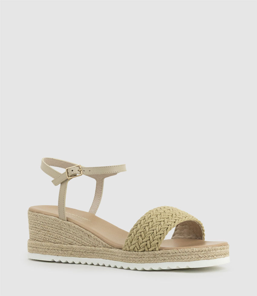 MARTINA Woven Front Espadrille in Natural - Edward Meller